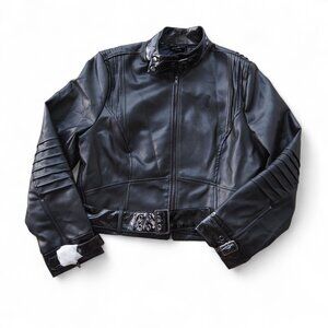 The Batman x Hot Topic Selina Kyle Catwoman Faux Leather Moto Jacket Women's 2X